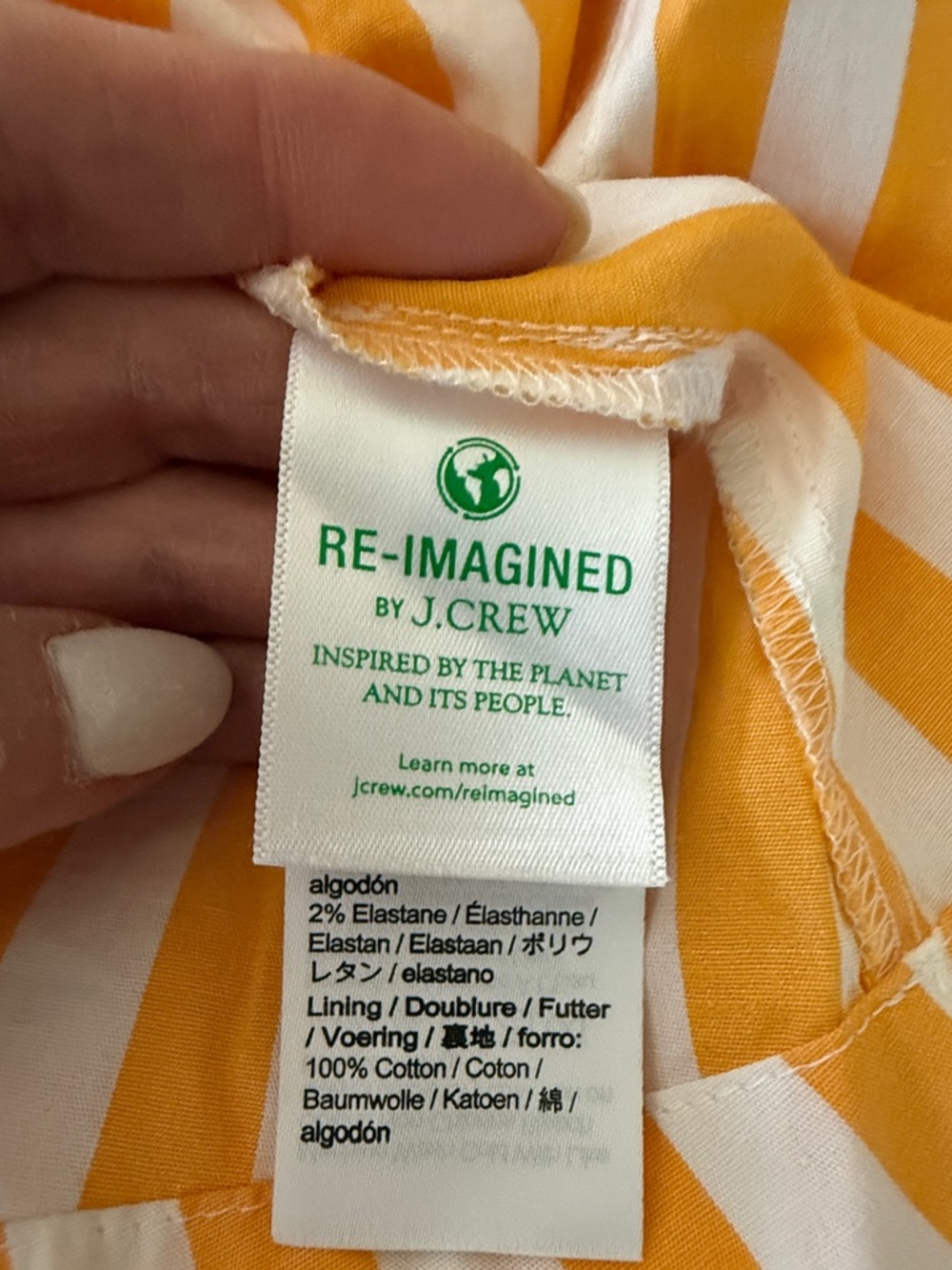 NWT J. Crew Factory Tie-Back Marigold/White Cotton Sundress Size 2 - Picture 14 of 16